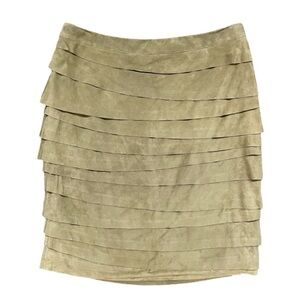 RALPH LAUREN Black Label Tan Goat Suede Skirt US 2